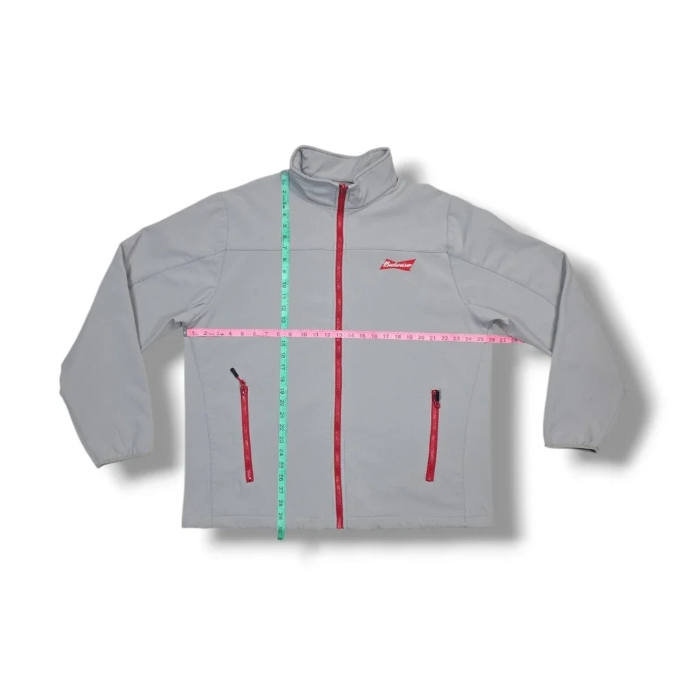 Budweiser/Bud Light Full Zip Vendor/Dealer Grey Fleece Lined Jacket Men's XL‎